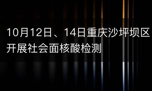 10月12日、14日重庆沙坪坝区开展社会面核酸检测