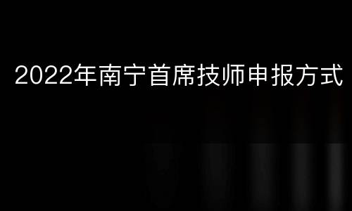 2022年南宁首席技师申报方式