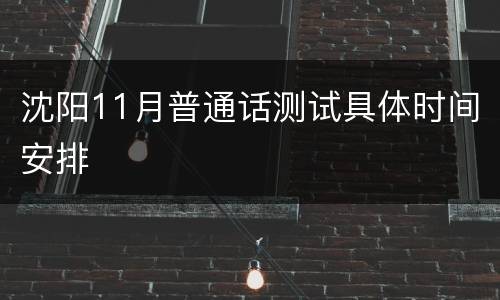沈阳11月普通话测试具体时间安排