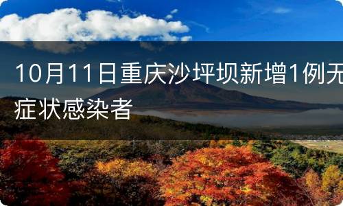10月11日重庆沙坪坝新增1例无症状感染者
