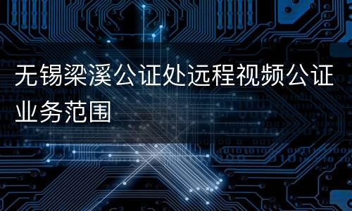 无锡梁溪公证处远程视频公证业务范围