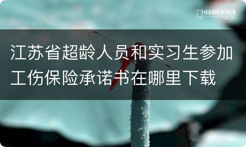 江苏省超龄人员和实习生参加工伤保险承诺书在哪里下载