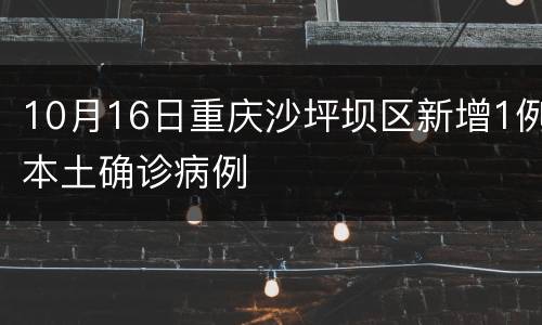 10月16日重庆沙坪坝区新增1例本土确诊病例