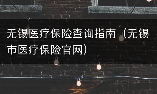 无锡医疗保险查询指南（无锡市医疗保险官网）