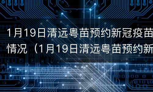 1月19日清远粤苗预约新冠疫苗情况（1月19日清远粤苗预约新冠疫苗情况如何）