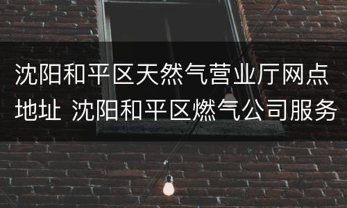 沈阳和平区天然气营业厅网点地址 沈阳和平区燃气公司服务电话