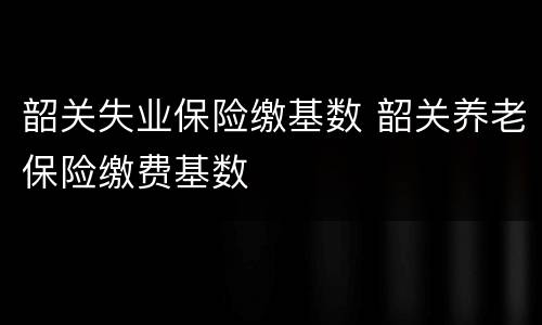 韶关失业保险缴基数 韶关养老保险缴费基数