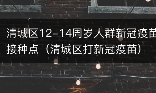 清城区12-14周岁人群新冠疫苗接种点（清城区打新冠疫苗）