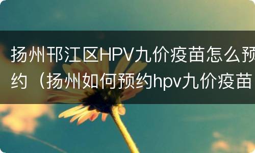 扬州邗江区HPV九价疫苗怎么预约（扬州如何预约hpv九价疫苗）
