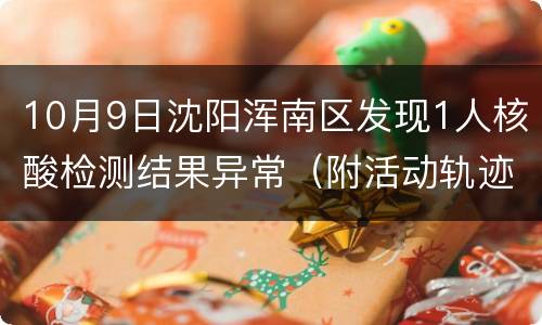 10月9日沈阳浑南区发现1人核酸检测结果异常（附活动轨迹）
