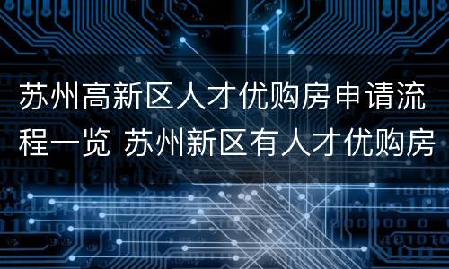 苏州高新区人才优购房申请流程一览 苏州新区有人才优购房吗
