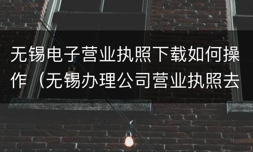 无锡电子营业执照下载如何操作（无锡办理公司营业执照去哪里办理）