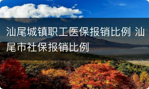 汕尾城镇职工医保报销比例 汕尾市社保报销比例