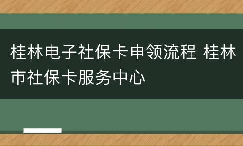 桂林电子社保卡申领流程 桂林市社保卡服务中心