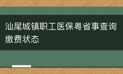 汕尾城镇职工医保粤省事查询缴费状态