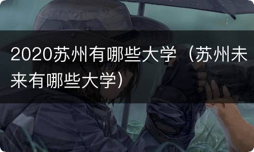 2020苏州有哪些大学（苏州未来有哪些大学）