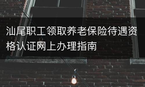 汕尾职工领取养老保险待遇资格认证网上办理指南