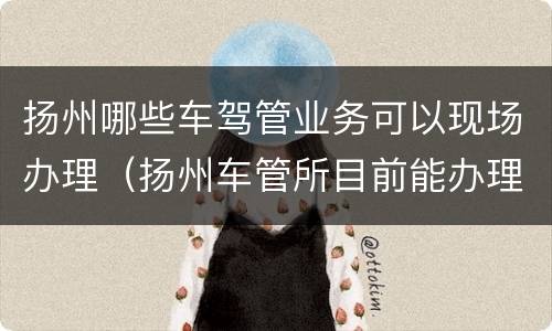 扬州哪些车驾管业务可以现场办理（扬州车管所目前能办理业务吗）