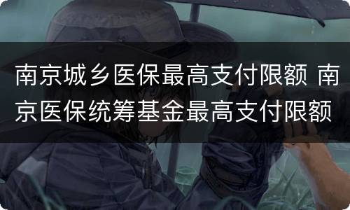 南京城乡医保最高支付限额 南京医保统筹基金最高支付限额
