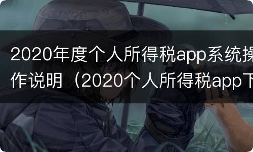 2020年度个人所得税app系统操作说明（2020个人所得税app下载安装）