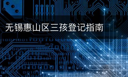 无锡惠山区三孩登记指南