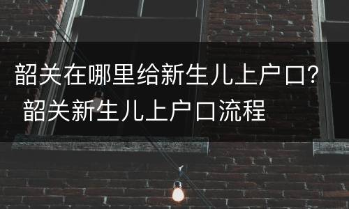 韶关在哪里给新生儿上户口？ 韶关新生儿上户口流程