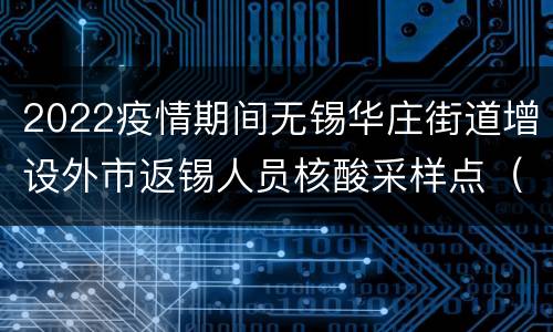 2022疫情期间无锡华庄街道增设外市返锡人员核酸采样点（19个）