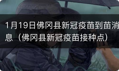1月19日佛冈县新冠疫苗到苗消息（佛冈县新冠疫苗接种点）