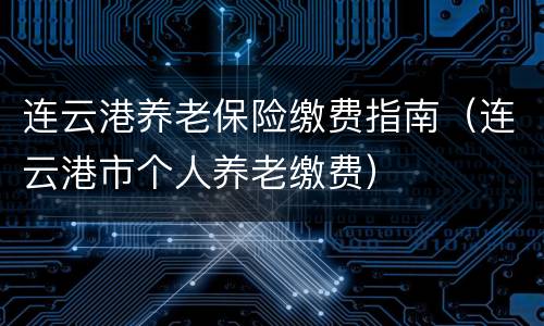 连云港养老保险缴费指南（连云港市个人养老缴费）