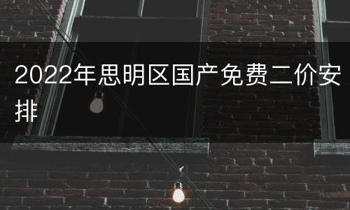 2022年思明区国产免费二价安排