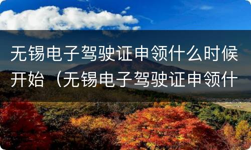 无锡电子驾驶证申领什么时候开始（无锡电子驾驶证申领什么时候开始申请）