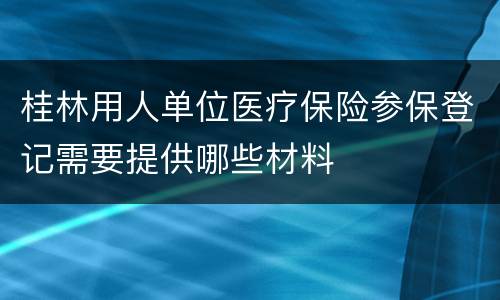 桂林用人单位医疗保险参保登记需要提供哪些材料