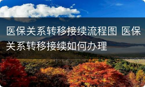 医保关系转移接续流程图 医保关系转移接续如何办理
