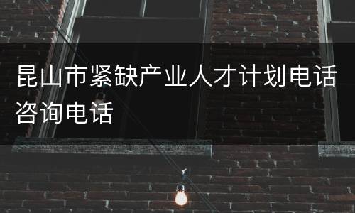 昆山市紧缺产业人才计划电话咨询电话