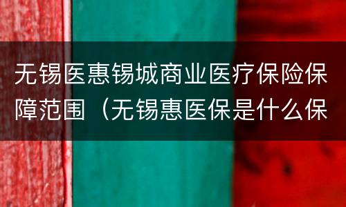 无锡医惠锡城商业医疗保险保障范围（无锡惠医保是什么保险）