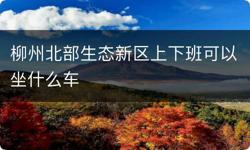 柳州北部生态新区上下班可以坐什么车