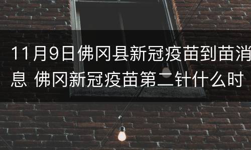 11月9日佛冈县新冠疫苗到苗消息 佛冈新冠疫苗第二针什么时候有号