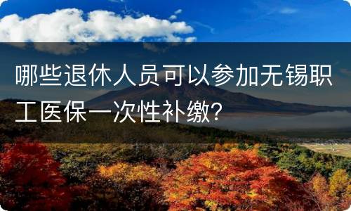 哪些退休人员可以参加无锡职工医保一次性补缴？