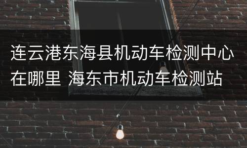 连云港东海县机动车检测中心在哪里 海东市机动车检测站