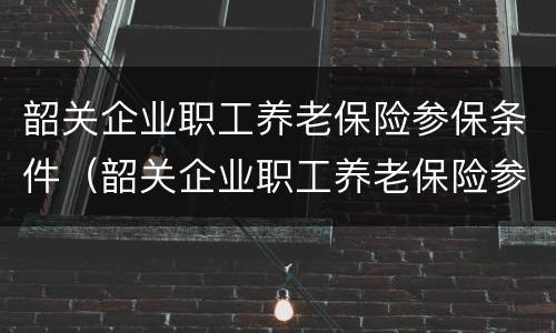 韶关企业职工养老保险参保条件（韶关企业职工养老保险参保条件要求）