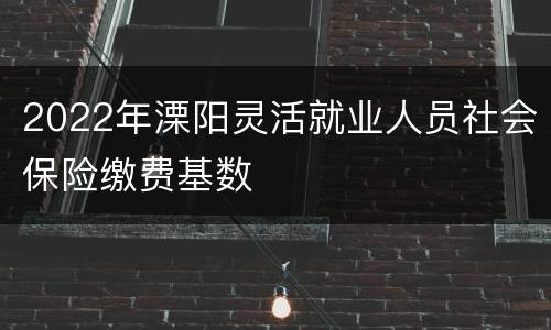 2022年溧阳灵活就业人员社会保险缴费基数