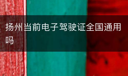 扬州当前电子驾驶证全国通用吗