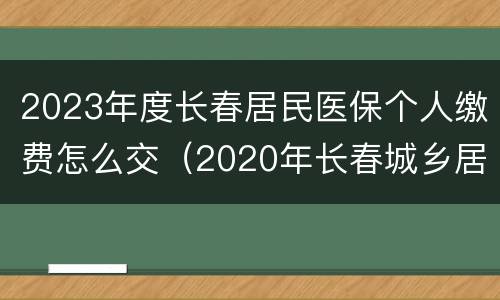 2023年度长春居民医保个人缴费怎么交（2020年长春城乡居民医保缴费标准）