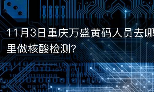 11月3日重庆万盛黄码人员去哪里做核酸检测？