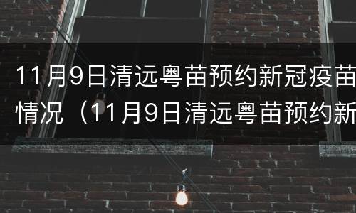 11月9日清远粤苗预约新冠疫苗情况（11月9日清远粤苗预约新冠疫苗情况表）