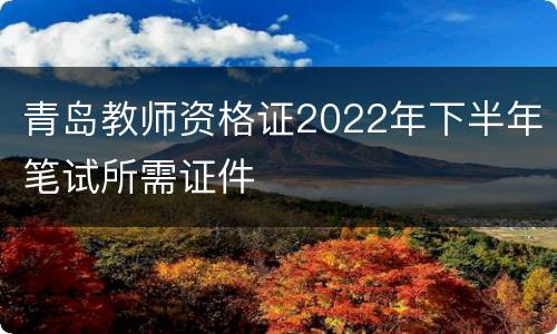 青岛教师资格证2022年下半年笔试所需证件