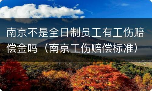 南京不是全日制员工有工伤赔偿金吗（南京工伤赔偿标准）