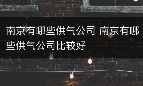 南京有哪些供气公司 南京有哪些供气公司比较好