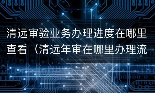 清远审验业务办理进度在哪里查看（清远年审在哪里办理流程）