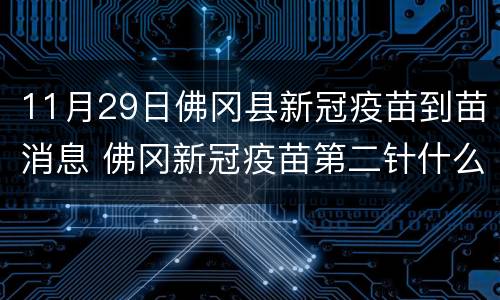 11月29日佛冈县新冠疫苗到苗消息 佛冈新冠疫苗第二针什么时候有号